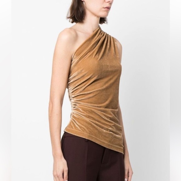 Atlein One Shoulder Velvet Top - Picture 2 of 14